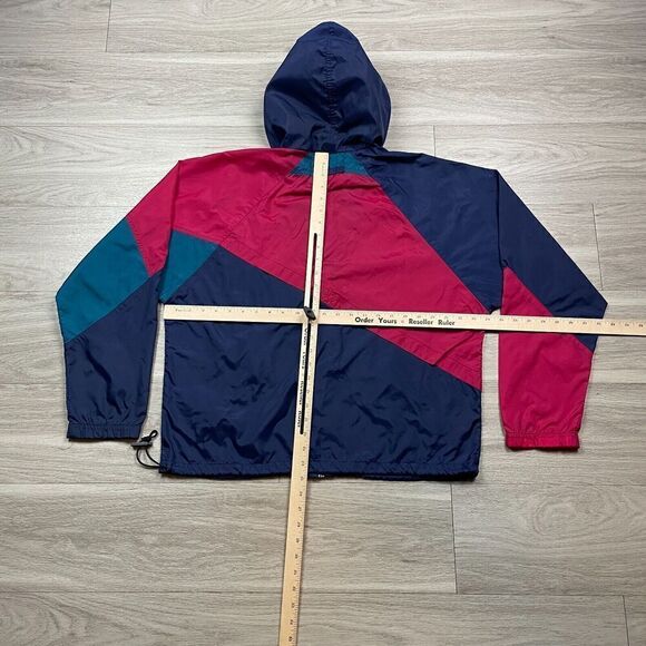 Vintage Nike Jacket Mens Extra Large Blue 90s Windbreaker Hooded Zip - Picture 9 of 12